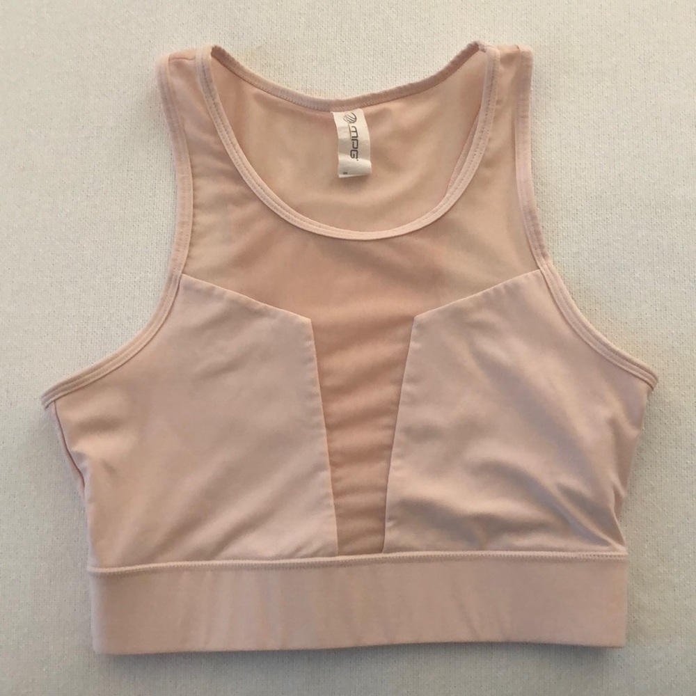 Pink mesh sports bra